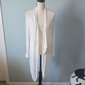 NWT WHITE HOUSE BLACK MARKET White Open Front Cardigan Sz XL